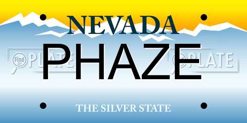 PHAZE Nevada License Plate
