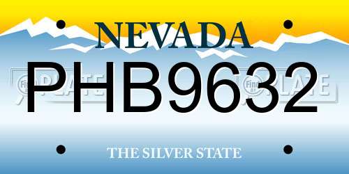 PHB9632 Nevada License Plate