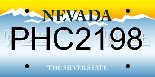PHC2198 Nevada License Plate
