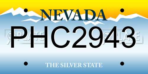 PHC2943 Nevada License Plate