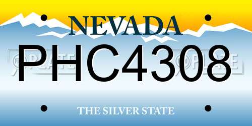PHC4308 Nevada License Plate