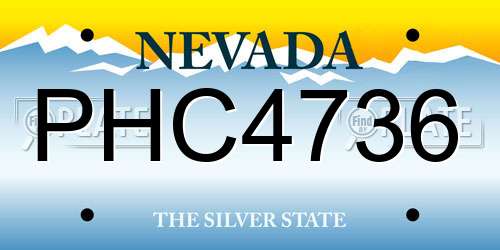 PHC4736 Nevada License Plate