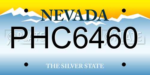 PHC6460 Nevada License Plate