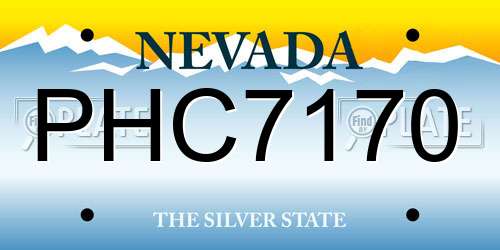 PHC7170 Nevada License Plate