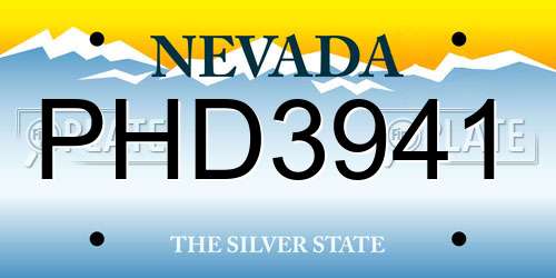 PHD3941 Nevada License Plate