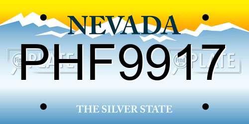 PHF9917 Nevada License Plate