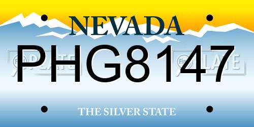 PHG8147 Nevada License Plate
