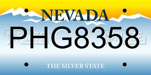 PHG8358 Nevada License Plate
