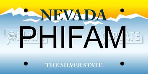 PHIFAM Nevada License Plate