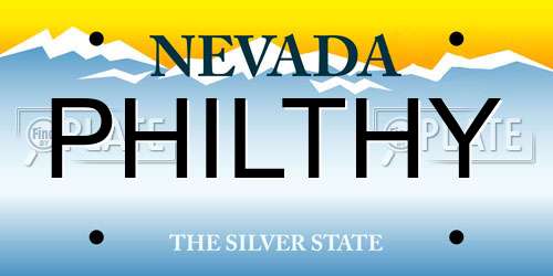 PHILTHY Nevada License Plate