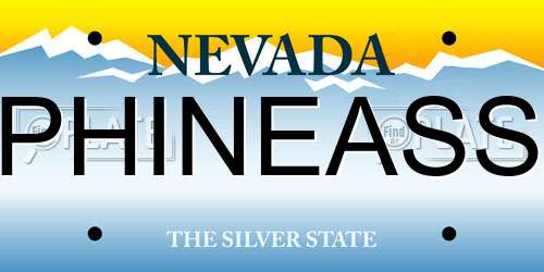 PHINEASS Nevada License Plate
