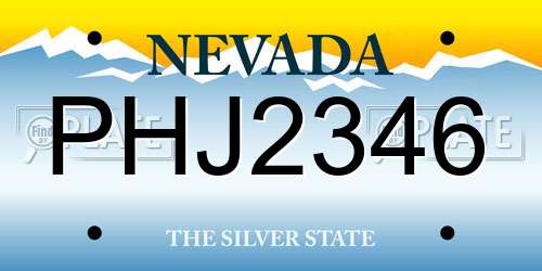 PHJ2346 Nevada License Plate