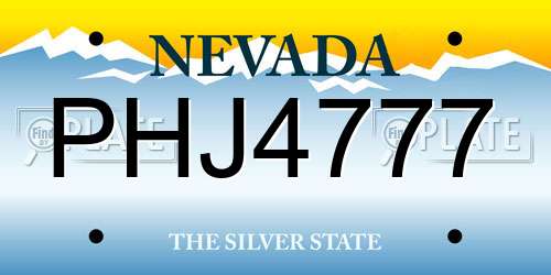 PHJ4777 Nevada License Plate