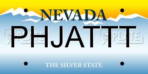 PHJATTT Nevada License Plate