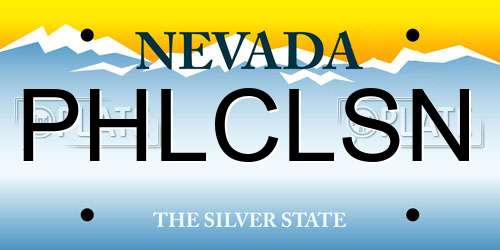 PHLCLSN Nevada License Plate