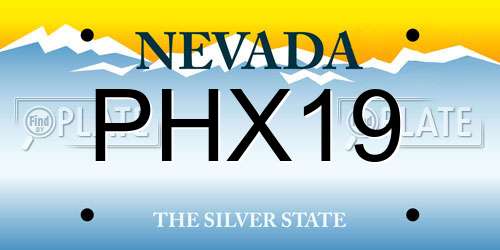 PHX19 Nevada License Plate