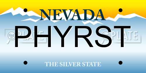 PHYRST Nevada License Plate