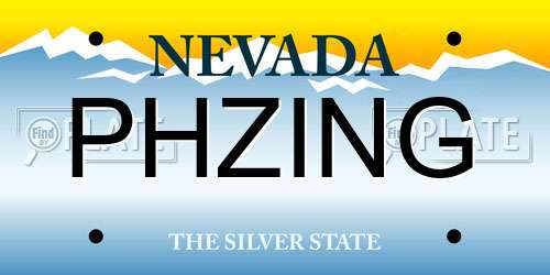 PHZING Nevada License Plate