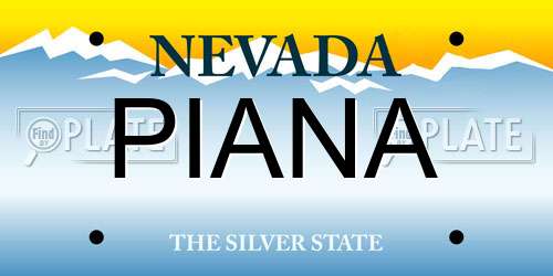 PIANA Nevada License Plate
