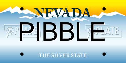 PIBBLE Nevada License Plate