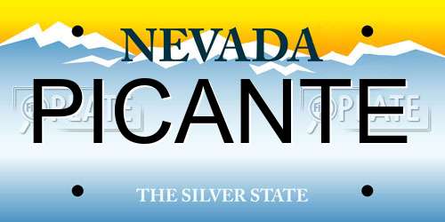 PICANTE Nevada License Plate