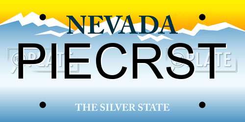 PIECRST Nevada License Plate