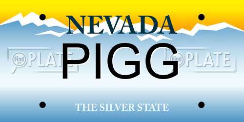 PIGG Nevada License Plate
