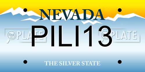 PILI13 Nevada License Plate