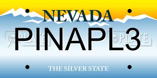 PINAPL3 Nevada License Plate