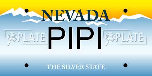 PIPI Nevada License Plate