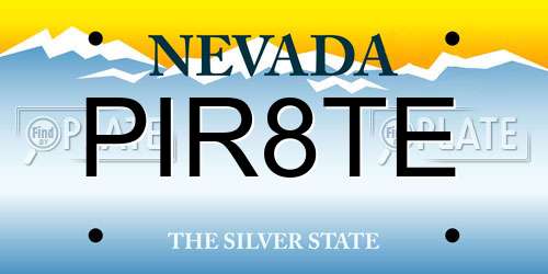 PIR8TE Nevada License Plate