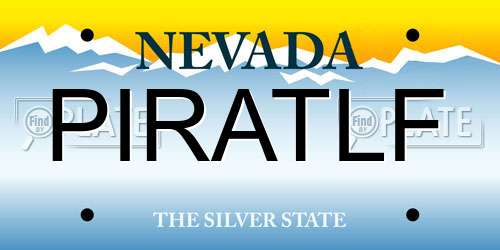PIRATLF Nevada License Plate