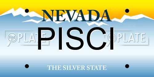 PISCI Nevada License Plate