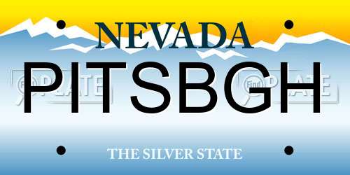 PITSBGH Nevada License Plate