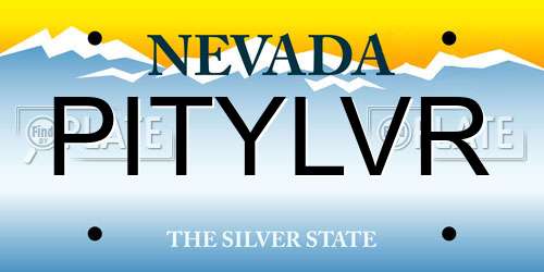 PITYLVR Nevada License Plate