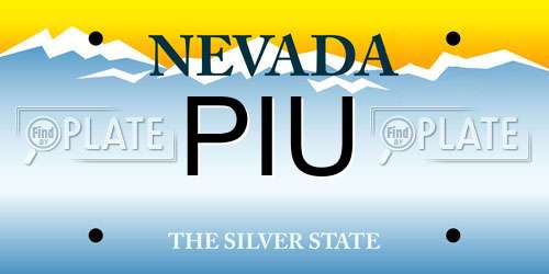 PIU Nevada License Plate