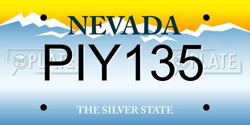PIY135 Nevada License Plate