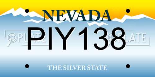 PIY138 Nevada License Plate