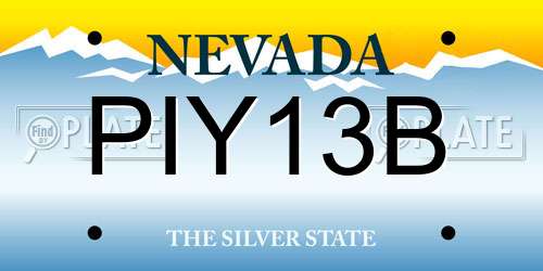 PIY13B Nevada License Plate