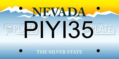 PIYI35 Nevada License Plate