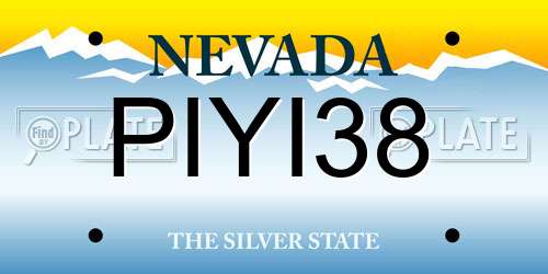 PIYI38 Nevada License Plate