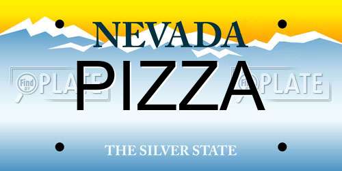 PIZZA Nevada License Plate