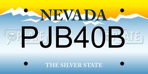 PJB40B Nevada License Plate