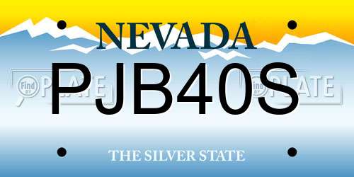 PJB40S Nevada License Plate