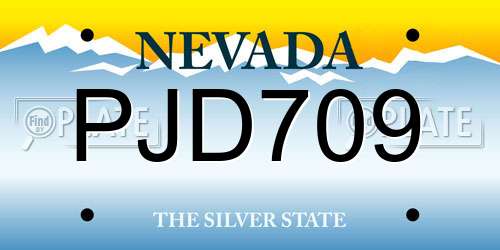PJD709 Nevada License Plate