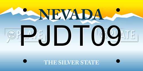 PJDT09 Nevada License Plate