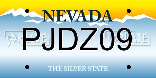 PJDZ09 Nevada License Plate
