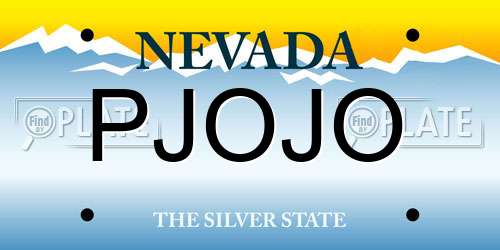 PJOJO Nevada License Plate