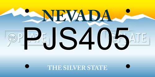 PJS405 Nevada License Plate