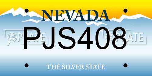 PJS408 Nevada License Plate